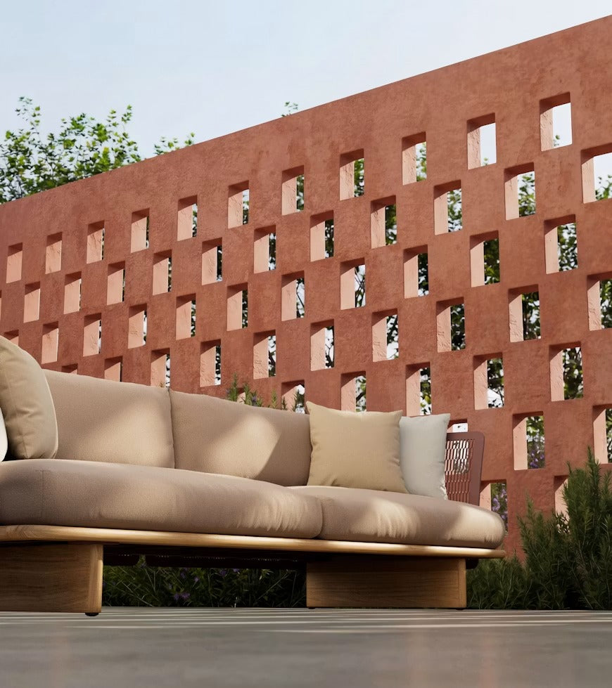 Mesh 3-seater outdoor sofa