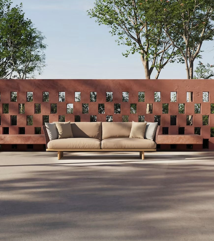 Mesh 3-seater outdoor sofa