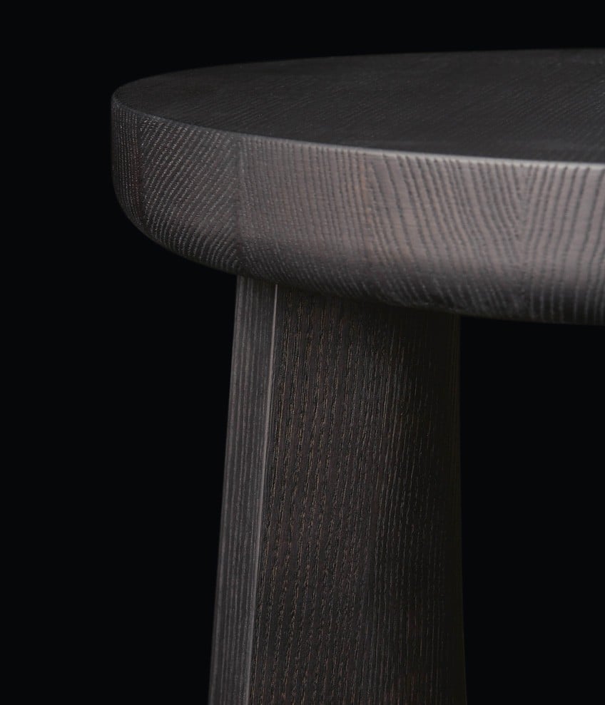 Nara black elm side table dia. 500