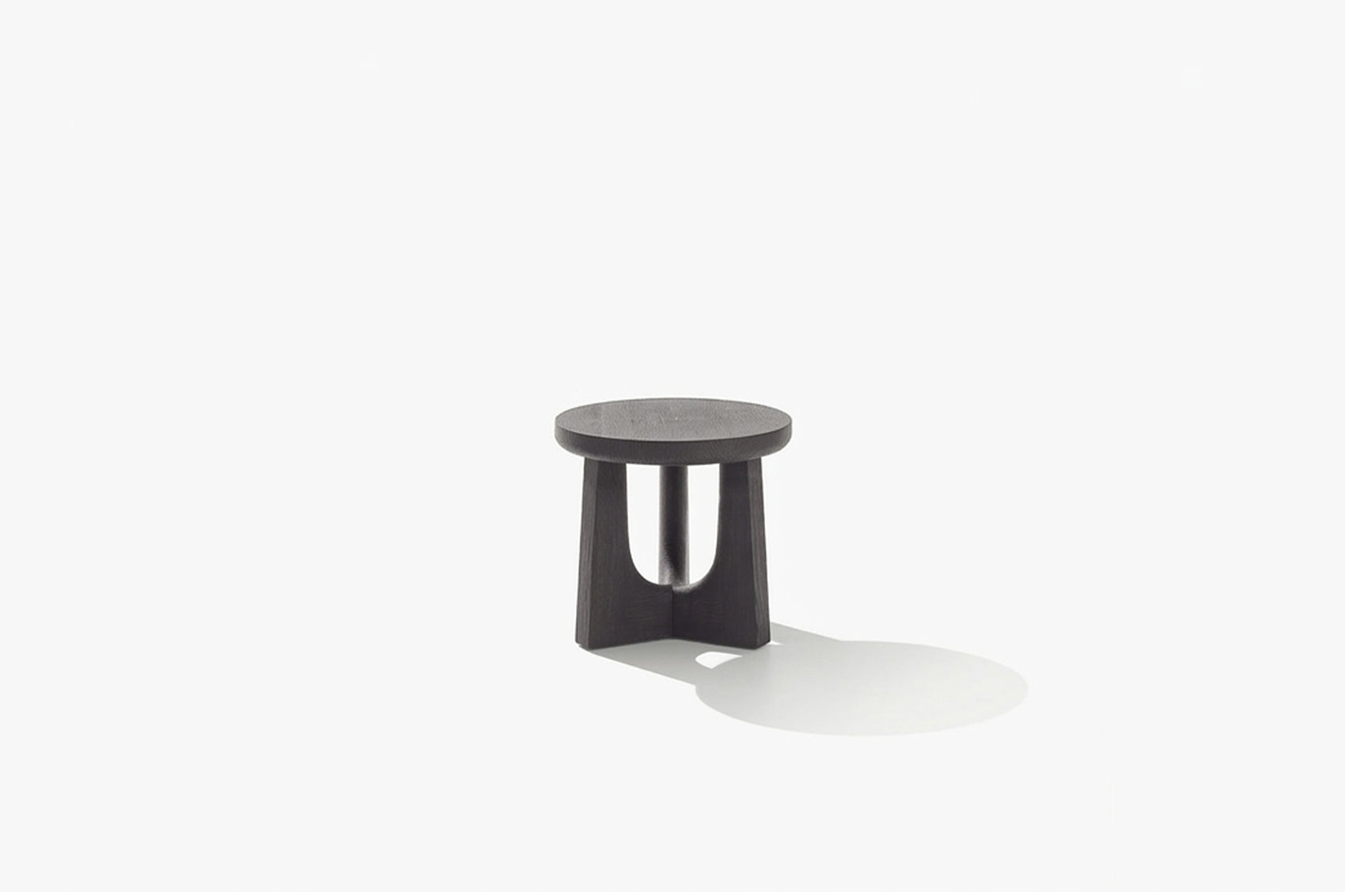 Nara black elm side table dia. 500