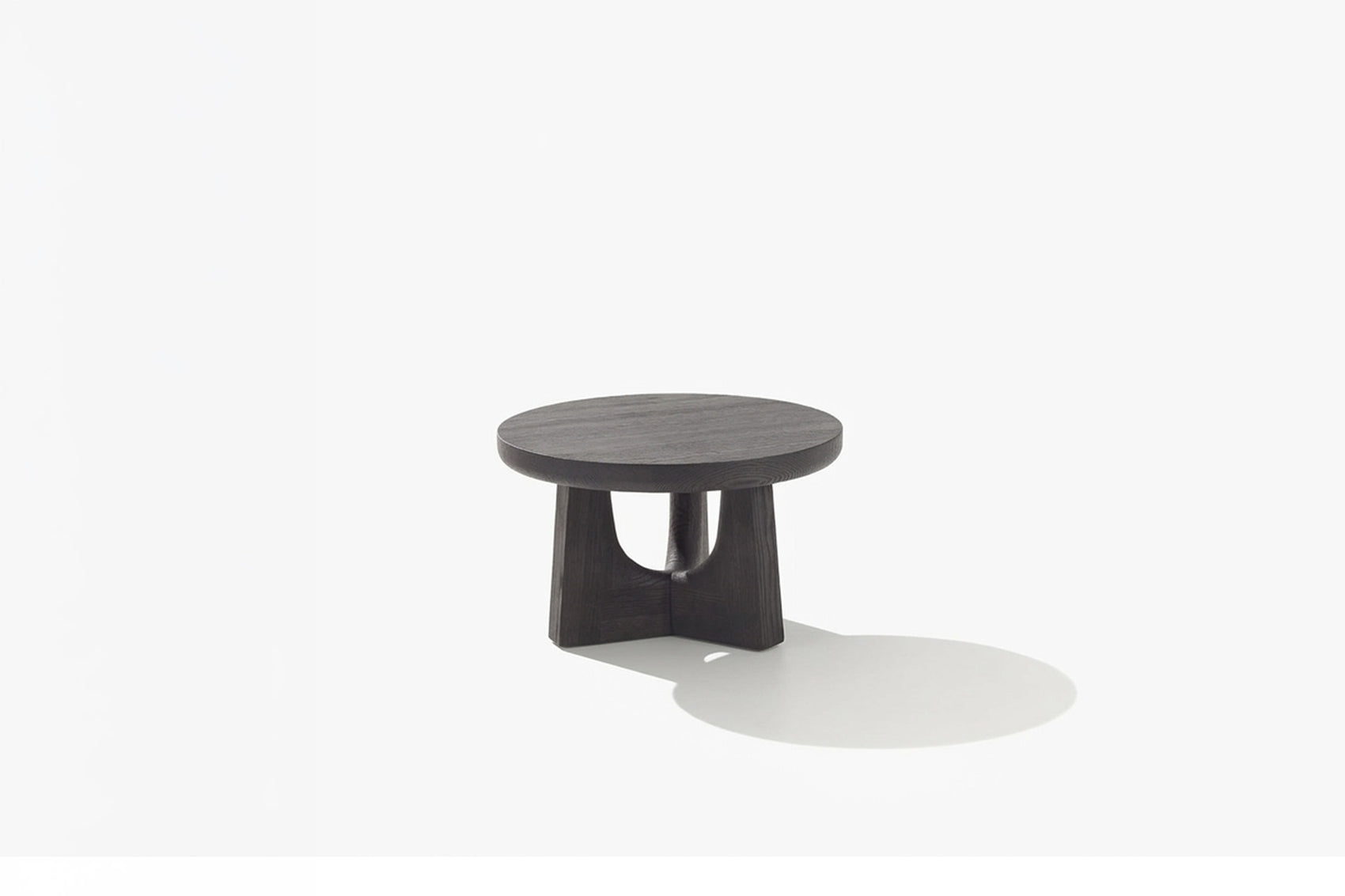 Nara black elm side table dia. 600