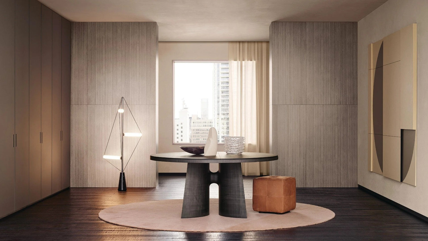 Onda fabric pouf