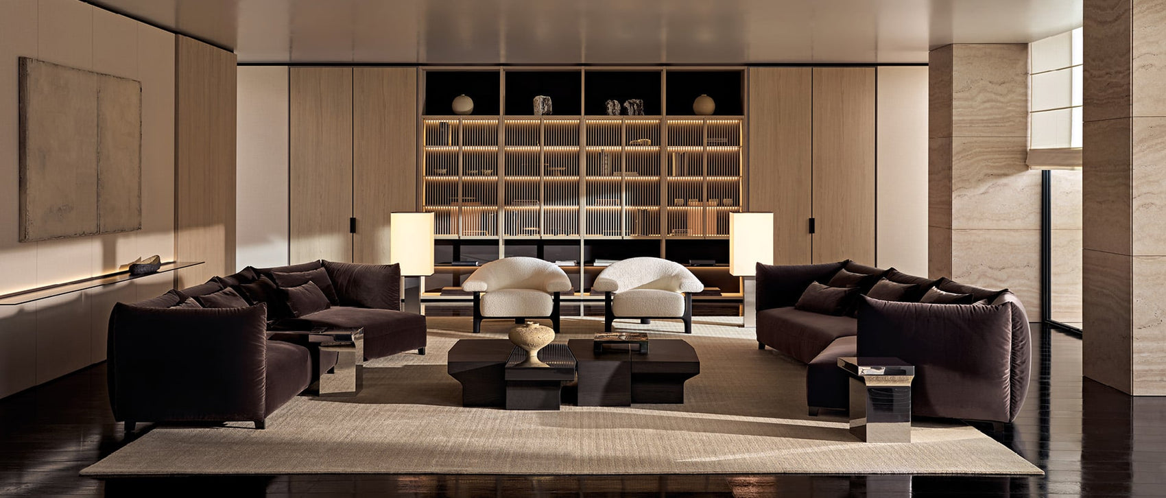 Poliform Wall System bookcase in a living room