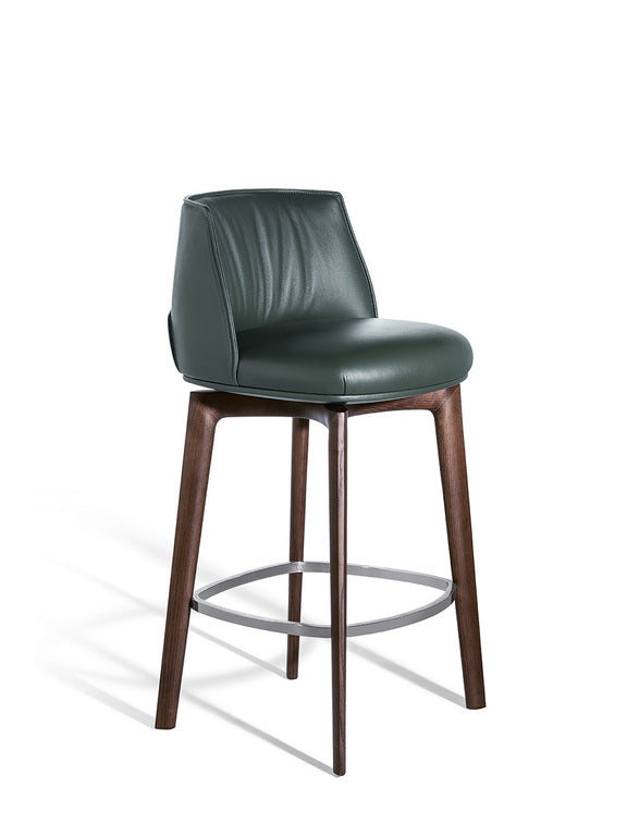 Archibald wooden swivel stool