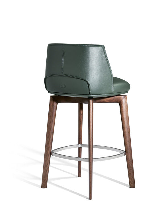 Archibald wooden swivel stool