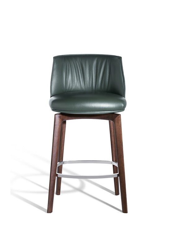 Archibald wooden swivel stool